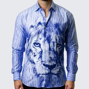 Maceoo Shirt | Fibonacci Royal Lion Blue